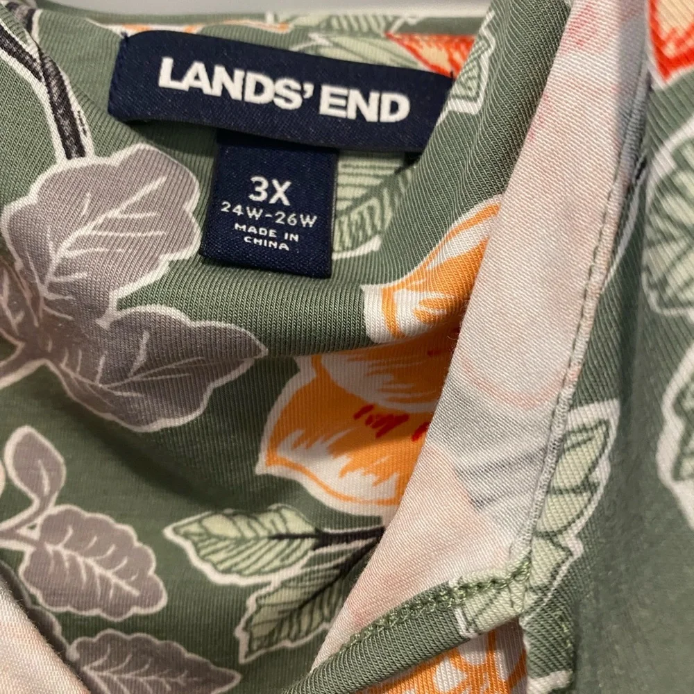 Lands End 3x Floral Wrap Dress - Picture 3 of 3
